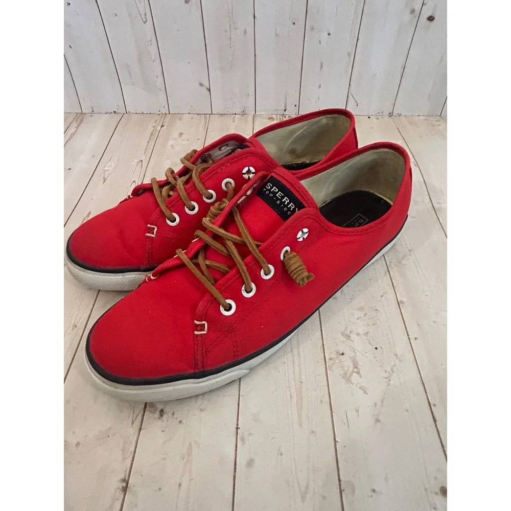 Sperry Top Siders Women's Canvas Red Boat Shoes STS92804 Sneakers Size US 11
